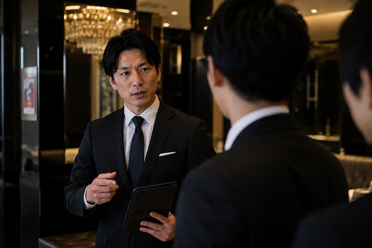 店舗全体を見ながら判断する責任者クラスの黒服